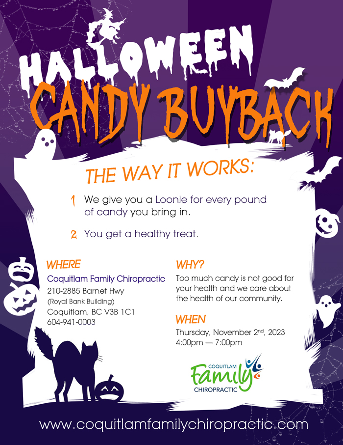 Halloween Candy Buy Back 2023 Coquitlam Family Chiropractic