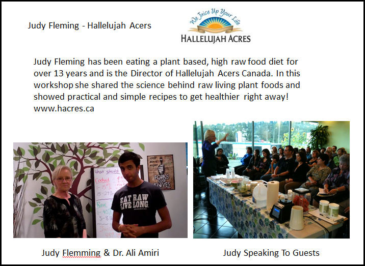 Judy Fleming giving a workshop about raw living plant foods and living healthier.